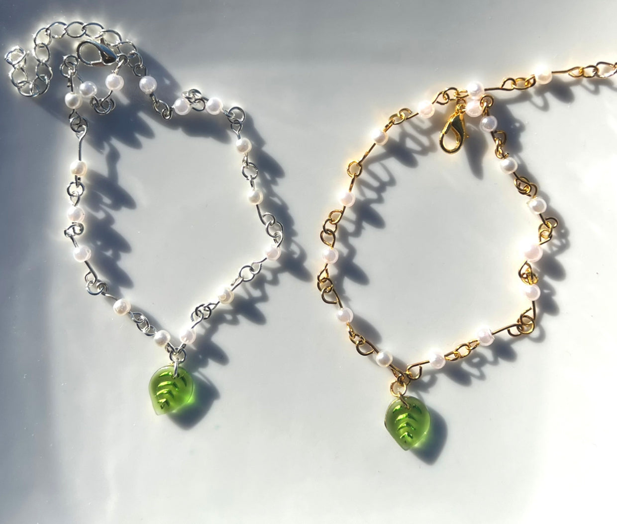 Leaflet Pearl Anklets🍃🍂