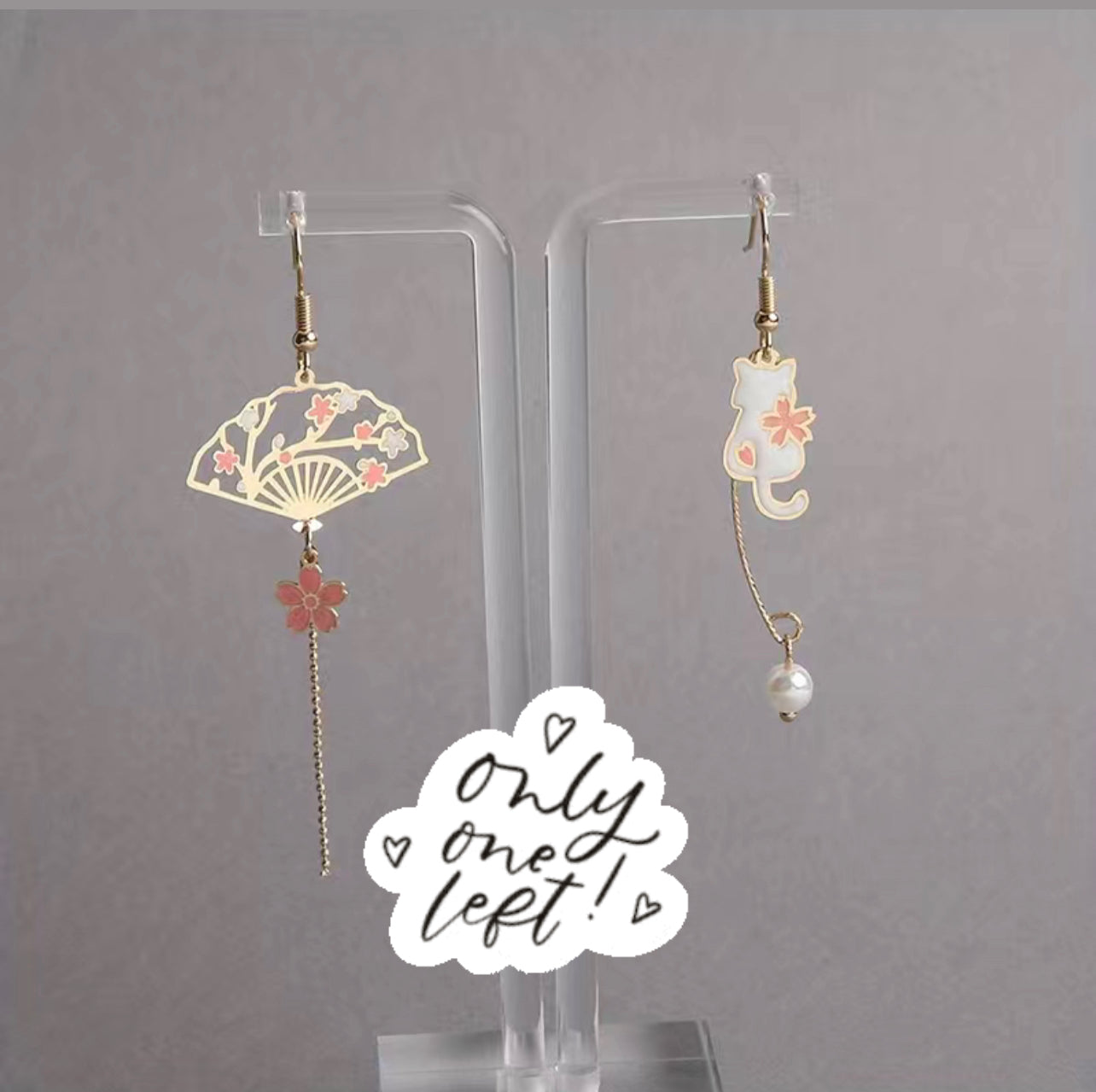 Chinese Fan & Cat Earrings 🪭