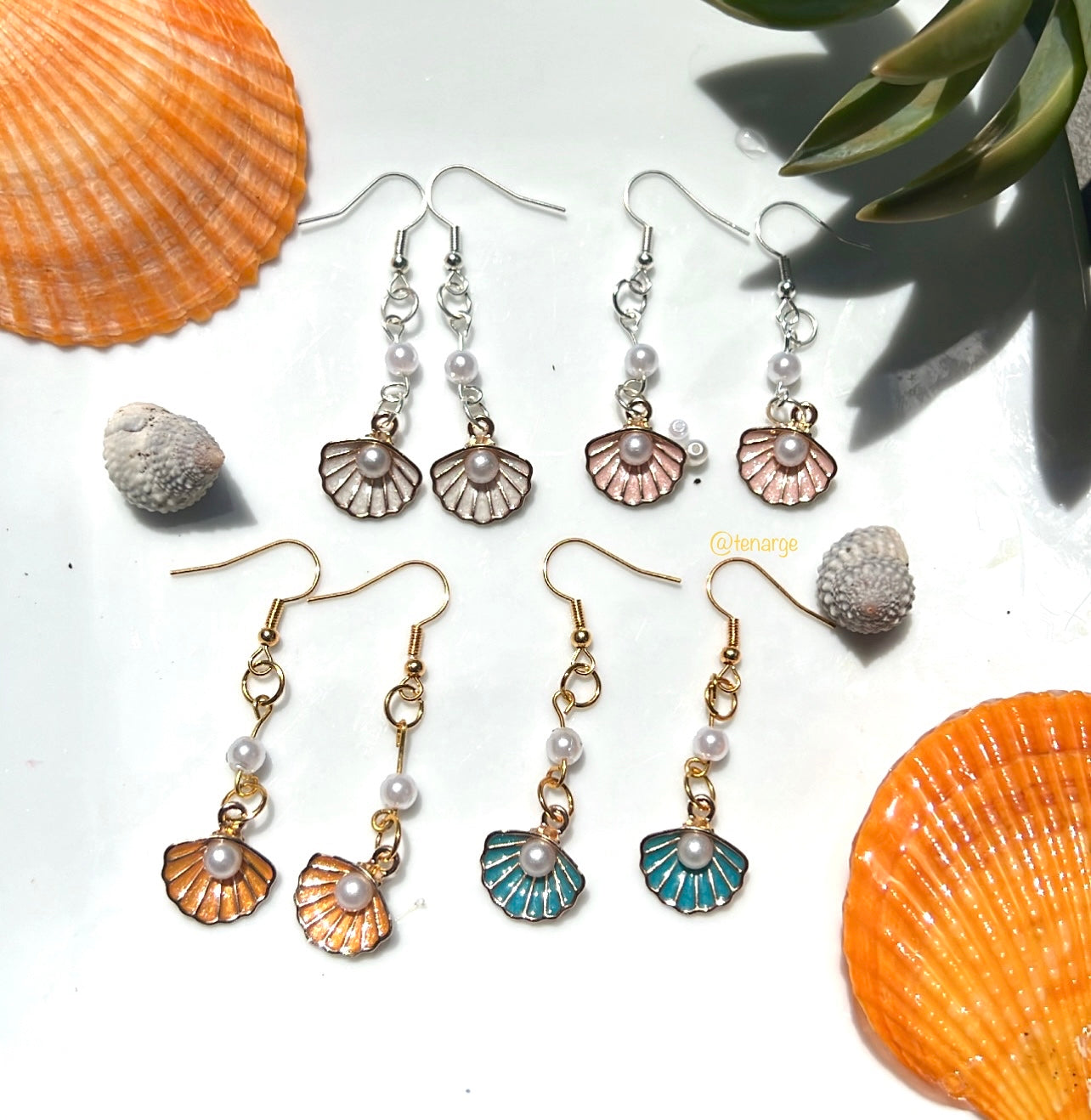 Seashell 🐚 Pearl Earrings 🪼🐠