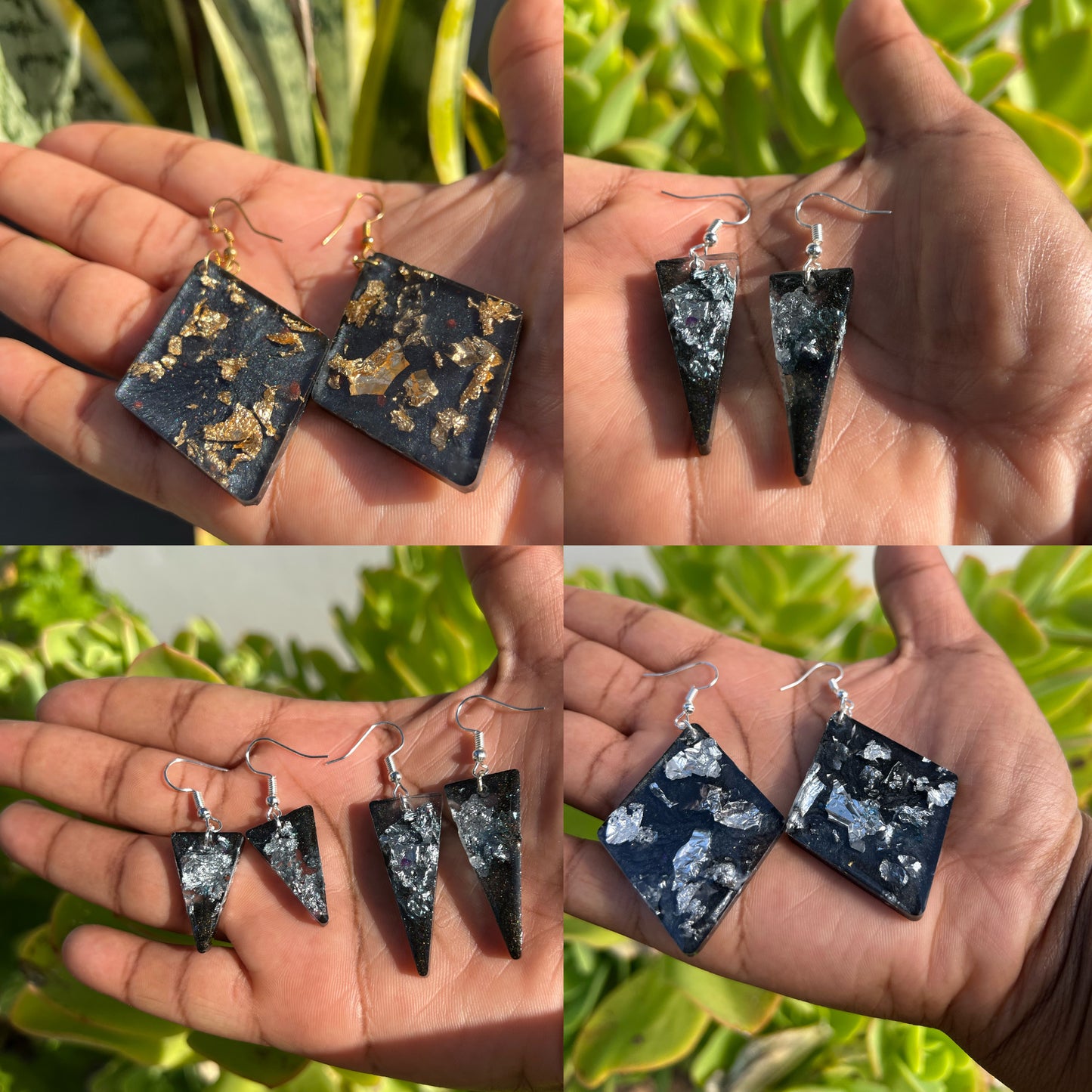 Gold/Silver Flakes Earrings✨🩶