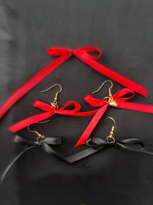 Bow-Heart Earrings♥️🧚🏽✨🎀