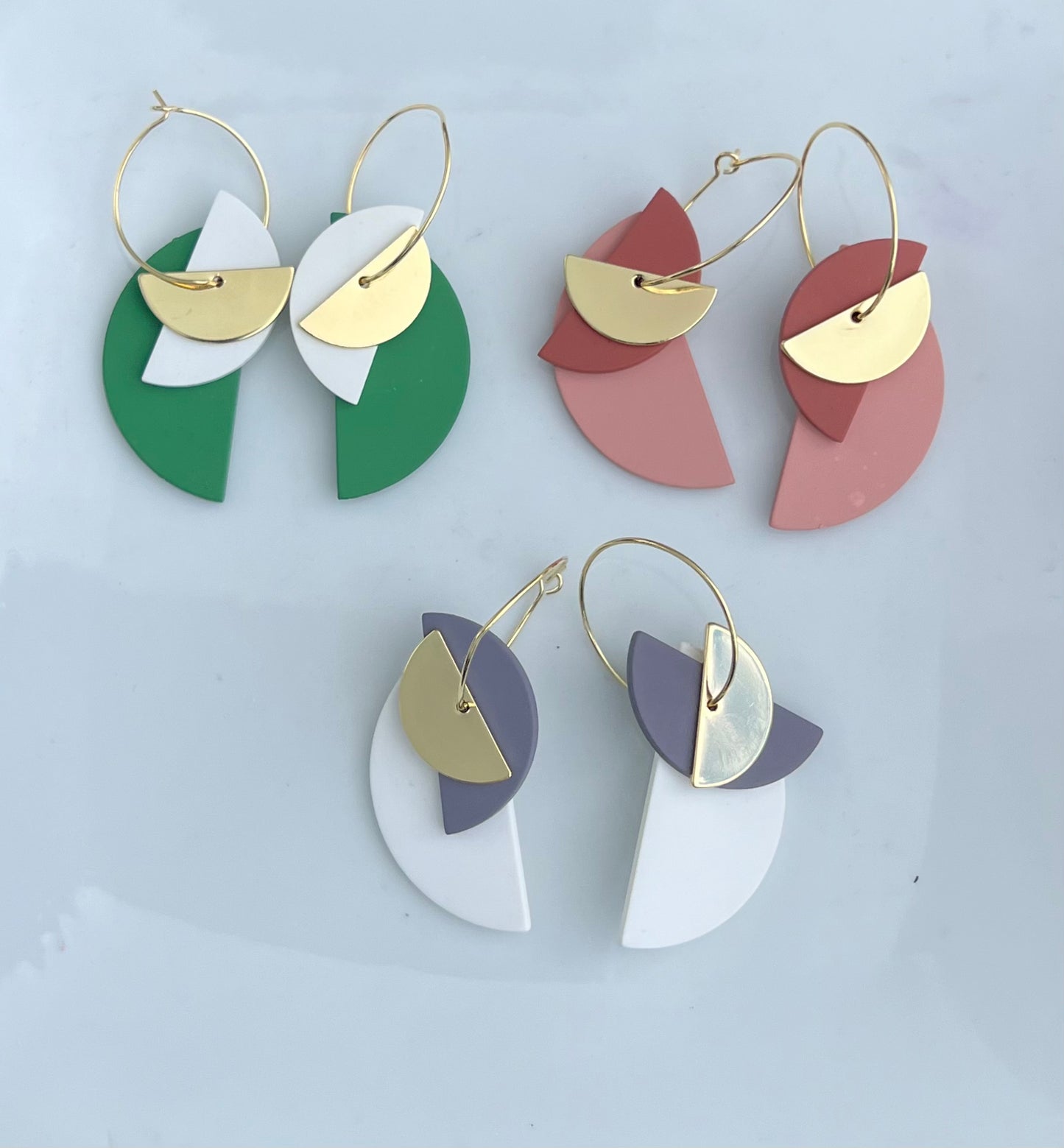Earthy Asymmetrical Earrings 🩶🎋 (3 colors)