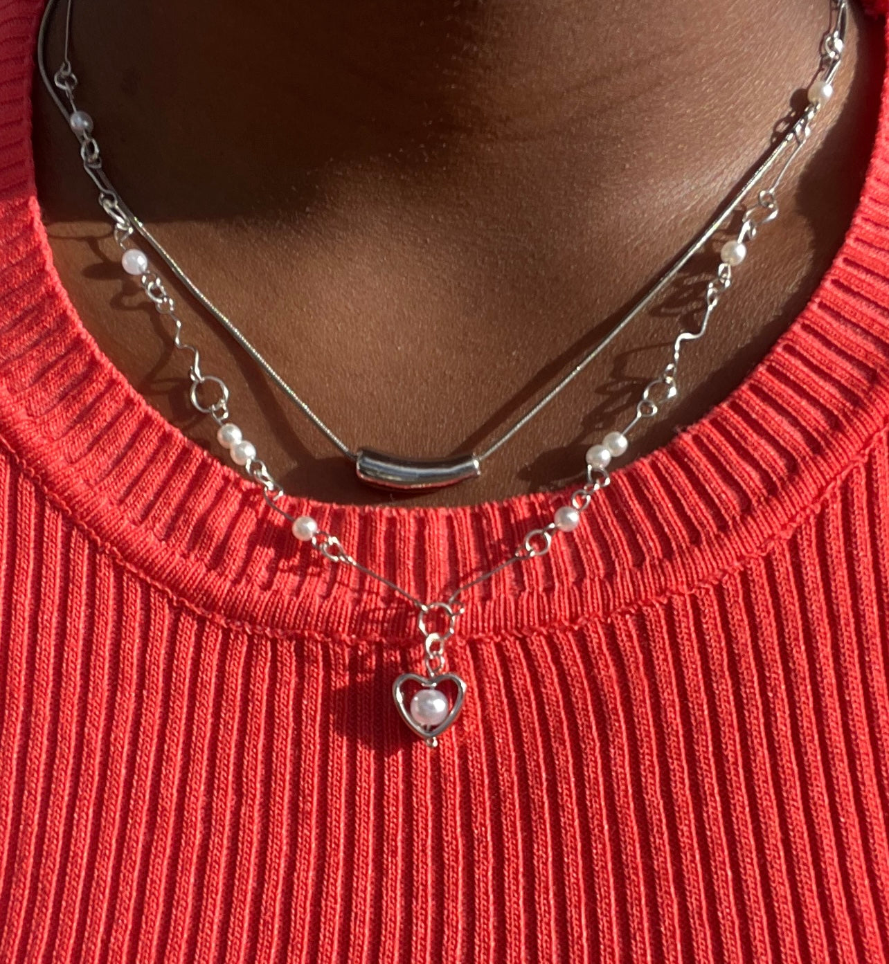 Heart Of Pearls 🦢Necklace (Gold/Silver)