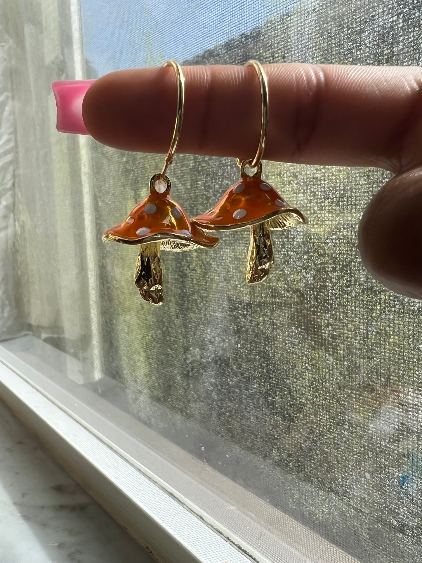 Mushroom hoop Earrings 🍄