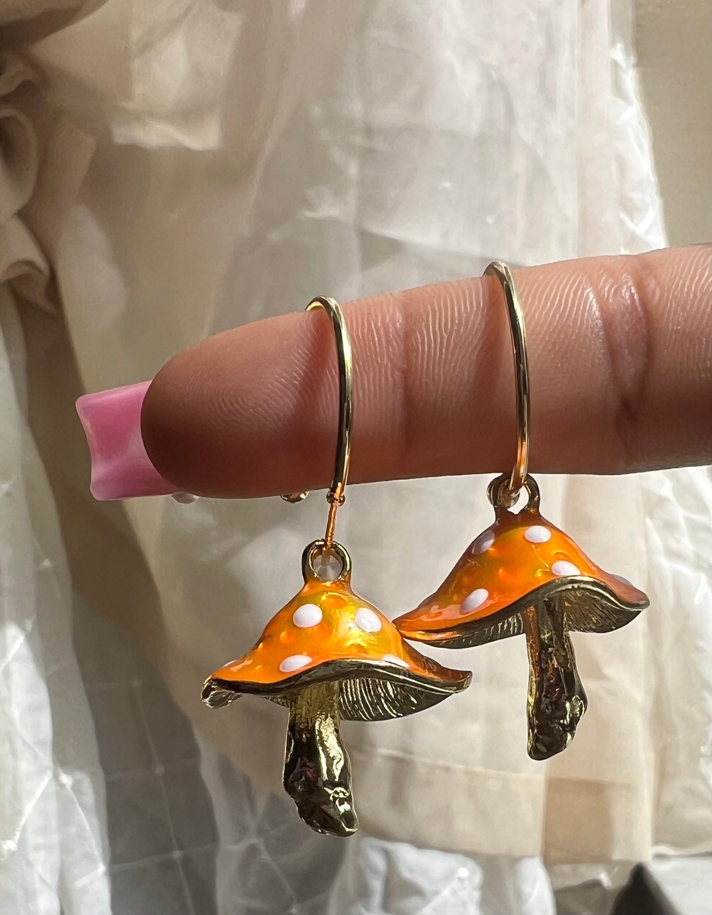Mushroom hoop Earrings 🍄