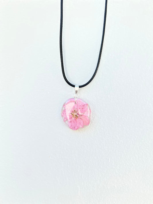 Sweet Pink Larkspur Necklace 🌸